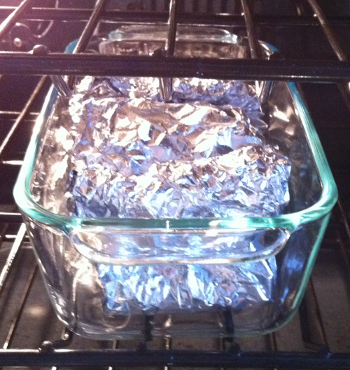 Salmon wrapped in Aluminum Foil in Oven